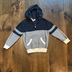 Boy’s Navy and Gray Hooded Sweater